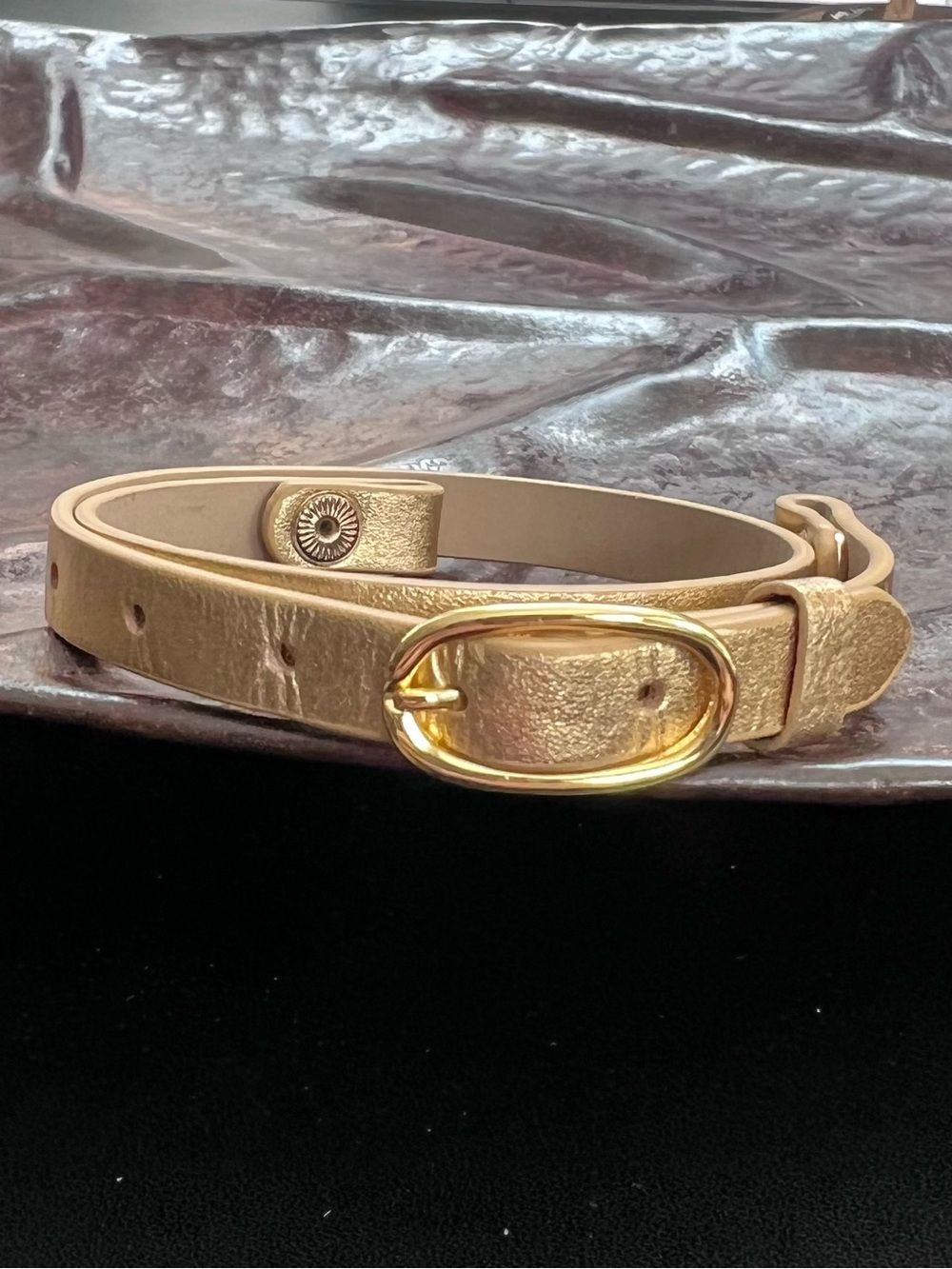 Origami Owl Metallic Gold Leather Wrap Bracelet Band for Living Locket
